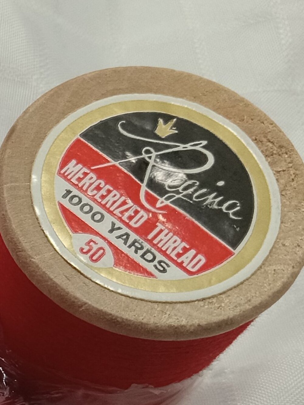 2 X New vintage Regina red mercerized thread 1000 yards - 2 sets available
